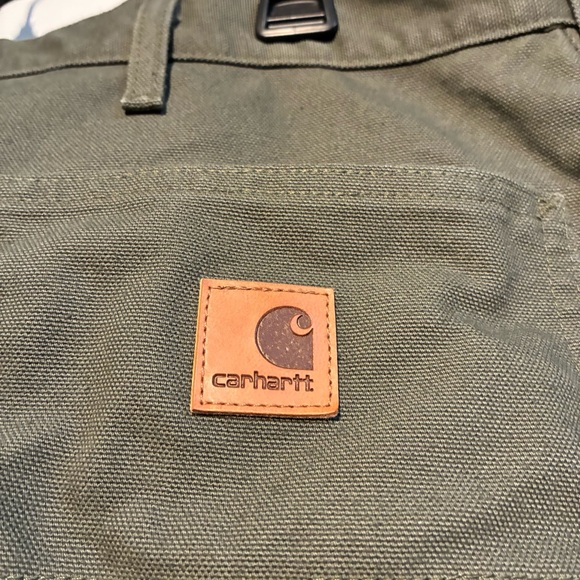 Carhartt Utility Canvas Flannel-Lined Pants Original Dungaree Fit B111 Moss - Picture 5 of 16